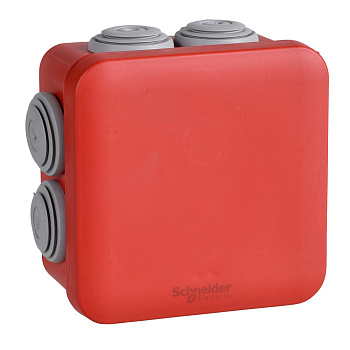 SE Коробка соединительная Mureva 80х80х45 IP55 красная ENN05164