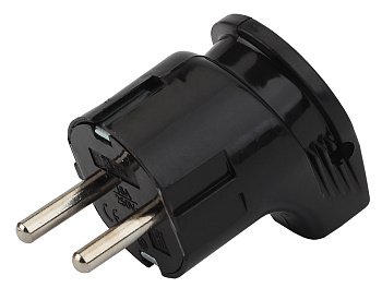 ЭРА Vx3-B Черный Вилка с/з угловая 16A