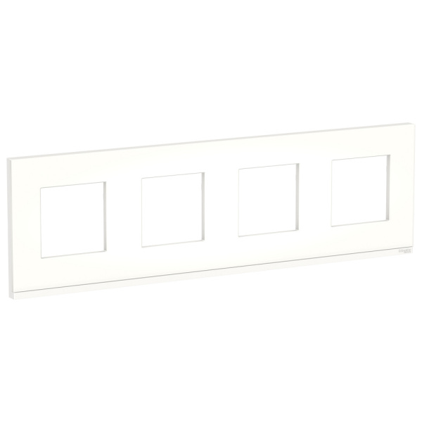 SE Unica Pure Матовое стекло/Белая Рамка 4-ная горизонтальная NU600889
