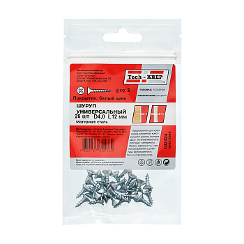 Tech-Krep Саморез ШУц 4,0х12 пот. гол. (26 шт) - пакет 102424