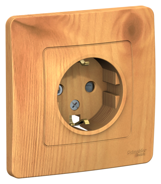 Купить Systeme Electric Blanca внутр Ясень Розетка с/з со шторками, 16А, 250В