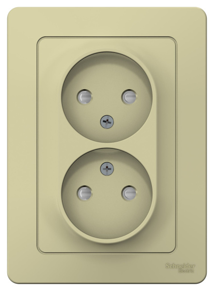 Купить Systeme Electric Blanca внутр Беж Розетка 2-ая б/з со шторками, 16А, 250В
