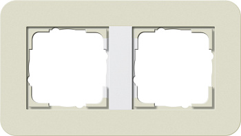Gira E3 Песочный/Белый глянцевый Рамка 2-ая 0212417