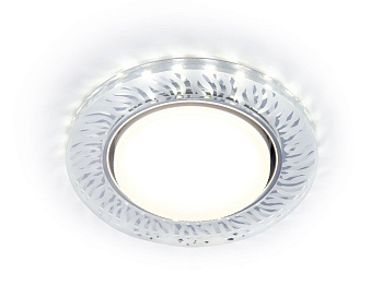 Ambrella Встраиваемый точечный светильник с LED подсветкой G224 CL/FR прозрачный/матовый GX53+3W(LED COLD) D120*38