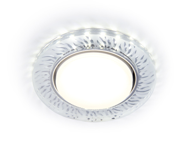 Ambrella Встраиваемый точечный светильник с LED подсветкой G224 CL/FR прозрачный/матовый GX53+3W(LED COLD) D120*38