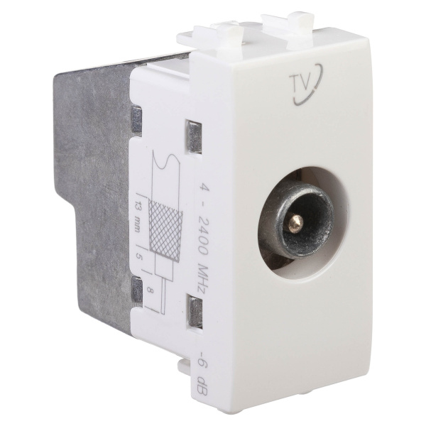 Купить DKC Розетка TV проходная модульная, "Avanti", "Белое облако", 1 модуль