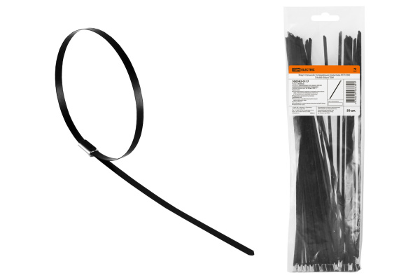 TDM Хомут стальной с полимерным покрытием ХСП (304) 7,9х300 (50шт) SQ0582-0117