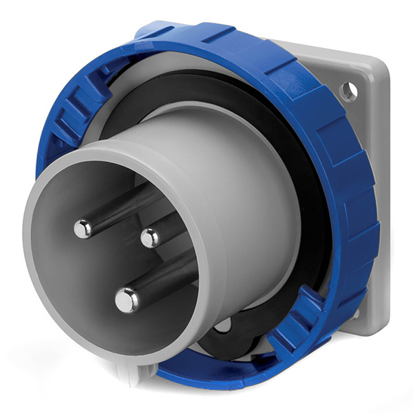 DKC Вилка панельная прямая IP67 16А 2P+E 250В