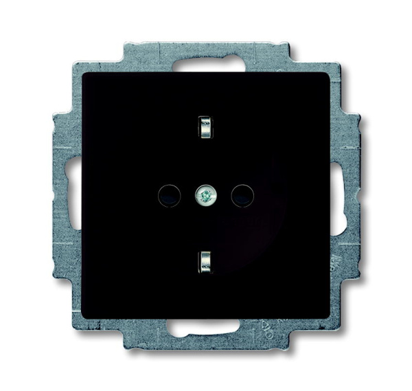 ABB BJB Basic 55 Шато (чёрн) Розетка с/з с защитными шторками 2CKA002013A5338