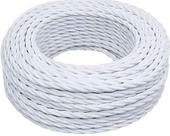 BIRONI Белый глянец Витой провод 2*1,5 10м B1-424-071-10