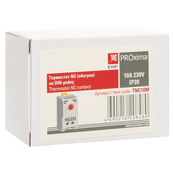 Купить EKF PROxima Термостат NC (обогрев) на DIN-рейку 10А 230В IP20