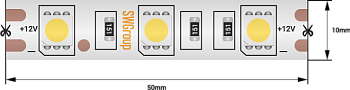 SWG Лента светодиодная стандарт 5050, 60 LED/м, 14,4 Вт/м, 12В , IP68, Цвет: Холодный белый 001846
