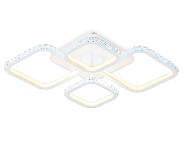 Ambrella Светильник потолочный светодиодный с пультом FA9541/2+2 WH белый 108W 6400K/3000K 670*500*110 (ПДУ РАДИО 2.4G)