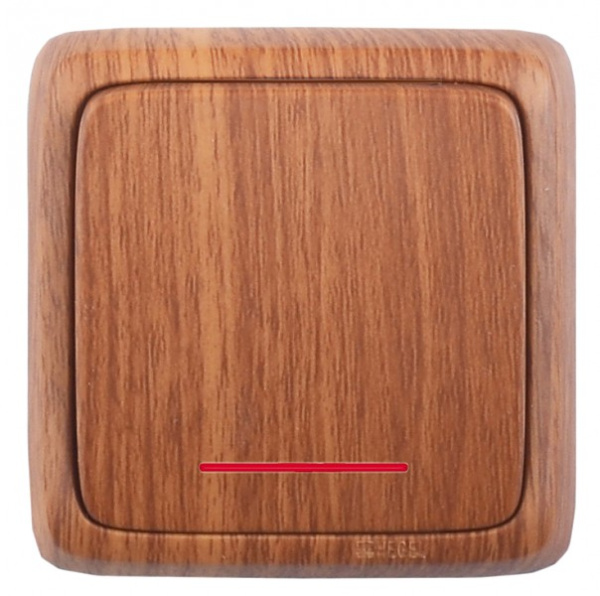 Hegel Альфа наруж Дуб ВА10-164-05 Переключатель 1-клавишный с индикацией, с изол. пластиной