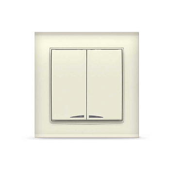 UNIVersal "Бриллиант" Выключатель "слоновая кость" 2 кл. с подсветкой 7948639