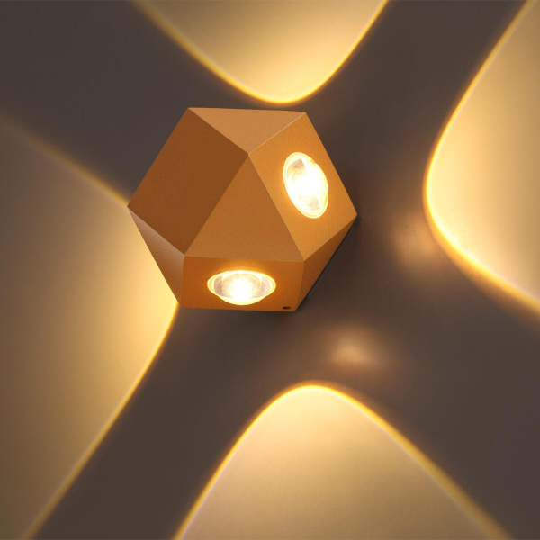 Купить Odeon Light 4220/8WL HIGHTECH ODL21 091 золотист/металл Настенный светильник IP54 LED 8W 724Лм 3200K DIAMANTA