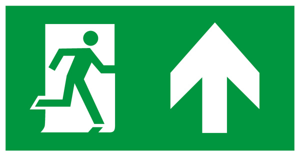 Самоклеящаяся этикетка ЭРА INFO-SSA-127 бэклит 259x135мм Человек-стрелка-вверх зеленая SSA-103