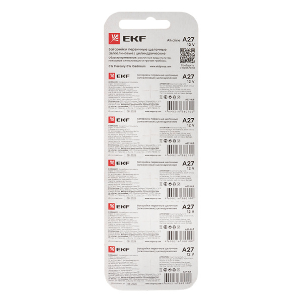 Купить EKF PROxima Алкалиновая батарейка типа А27 для сигнализаций блистер 5шт.