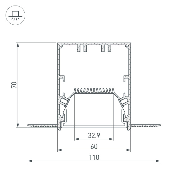 Купить Arlight Профиль SL-LINIA55-FANTOM-2000 ANOD (Алюминий) 027161