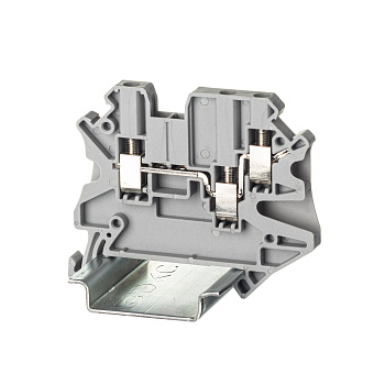 DKC Nuputuk Клемма проходная, винтовой зажим, 3 точки подключения, 2.5 кв.мм, серая