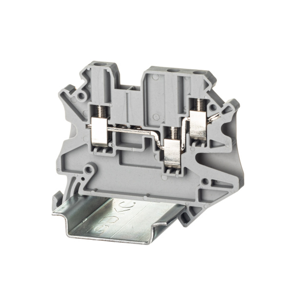 DKC Nuputuk Клемма проходная, винтовой зажим, 3 точки подключения, 2.5 кв.мм, серая