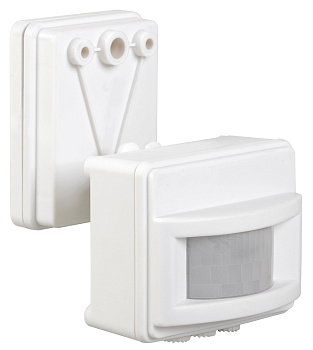 IEK Датчик движения ДД 017 белый, макс. нагрузка 1100Вт, угол обзора 120град., дальность 12м, IP44, LDD13-017-1100-001