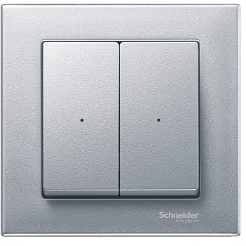 SE Merten KNX SM Алюминий Накладка светорегулятора 2-х канального нажимного (используется с мех. 568499+568099) MTN625260