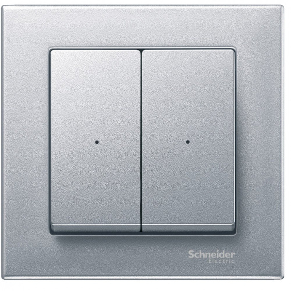 SE Merten KNX SM Алюминий Накладка светорегулятора 2-х канального нажимного (используется с мех. 568499+568099) MTN625260