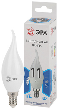 ЭРА LED BXS-11W-840-E14 (диод, свеча на ветру, 11Вт, нейтр, E14)
