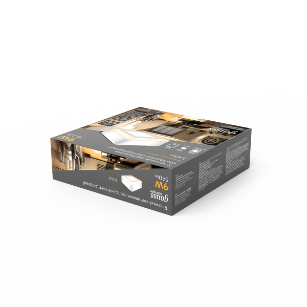 Купить Gauss Светильник Backlight накладной BL222 Квадрат. Акрил, 6+3W, LED 3000K, 145*145,