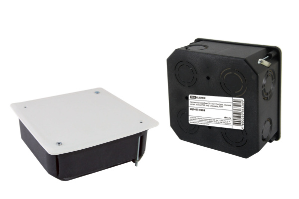 TDM Распаячная коробка СП 115х115х45мм, крышка, метал. лапки, IP20, инд. штрихкод, SQ1403-0908