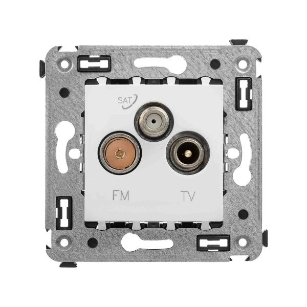 DKC Розетка TV-FM-SAT в стену, "Avanti", "Белое облако"