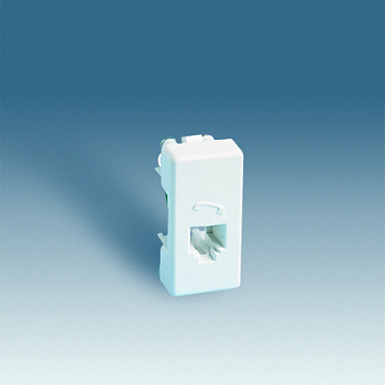 Simon 27 Мех Белая Розетка телефонная RJ-12, 6 конт., узкая 27481-34