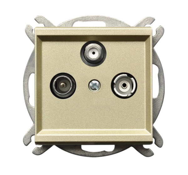 Ospel Sonata Шампанский золотой Розетка TV-SAT ооконечная, коэффициент затухания 1,5-2 дБ GPA-RS/m/39