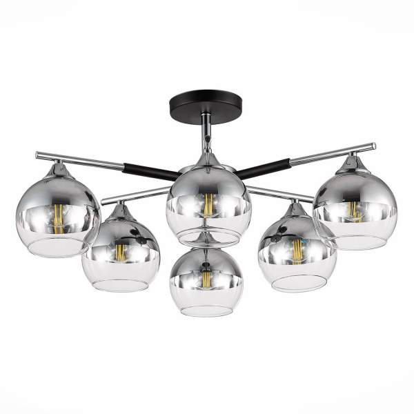 Evoluce SLE106502-06 Светильник потолочный Черный, Хром/Хром, Прозрачный E27 6*60W