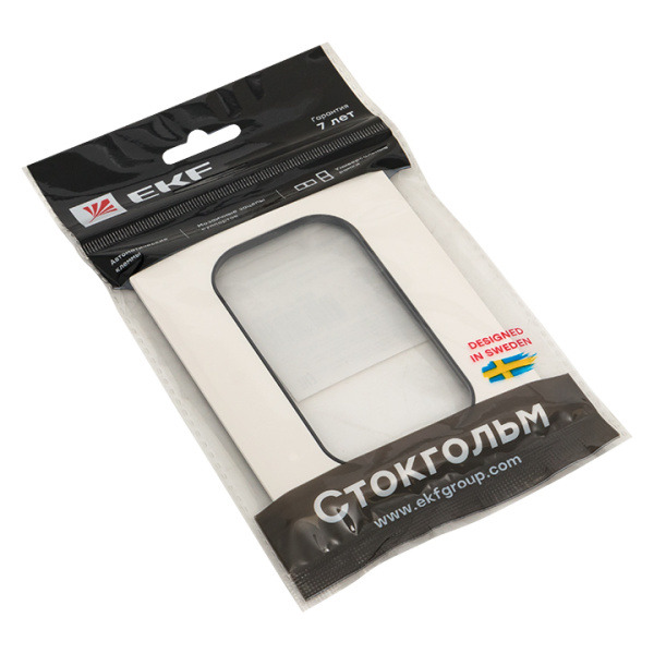 Купить EKF PROxima Стокгольм Белый Линяя черная Рамка для розетки 2-ой