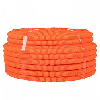 EKF PROxima Труба гофр. ПНД Plast с зондом d25мм (75м.) оранжевая