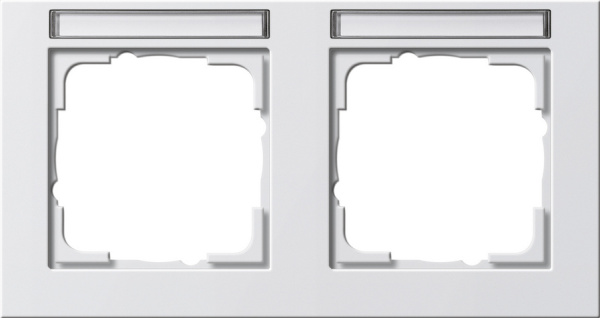 Gira E2 Белый Рамка 2-ая горизонтальная с полем для надписи 109229