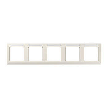 JUNG Рамка 5-кратная горизонтальная с полем для надписи слоновая кость AS5850BFINA