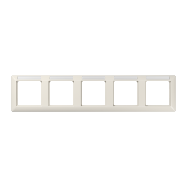 JUNG Рамка 5-кратная горизонтальная с полем для надписи слоновая кость AS5850BFINA