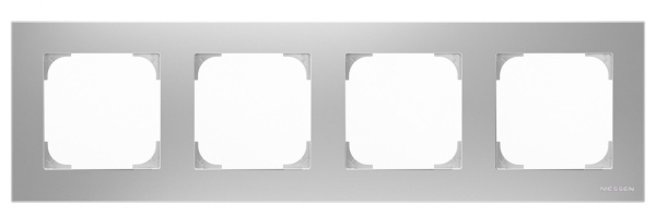 ABB SKY Серебристый алюминий Рамка 4-постовая 2CLA857400A1301