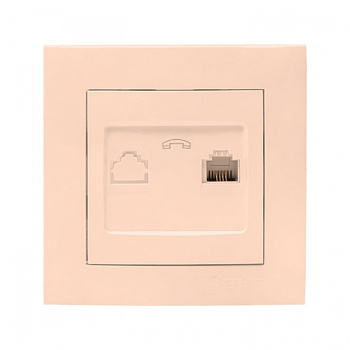 EKF PROxima Валенсия розетка телефонная RG-11 1-местная кремовая