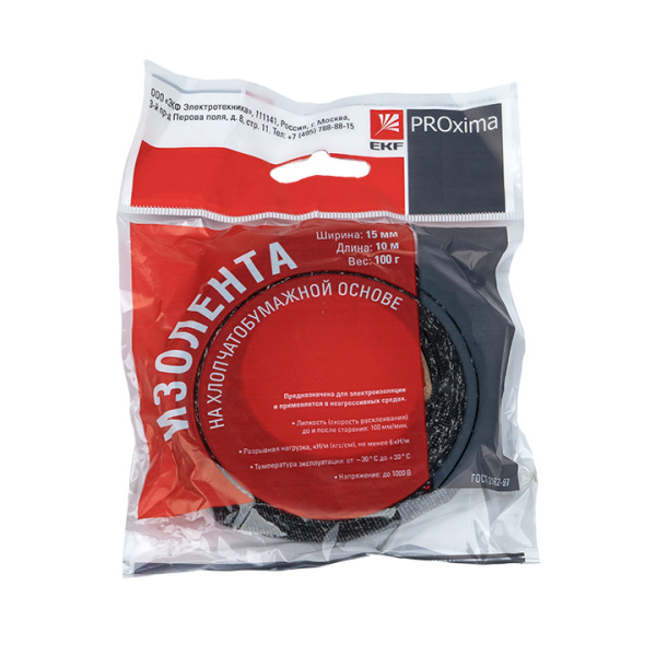 Купить EKF PROxima Изолента ХБ 1-ПОЛ 15мм/10м (100г)