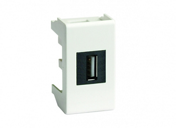 DKC USB 2.0 розетка, Viva, белая, 1 мод.
