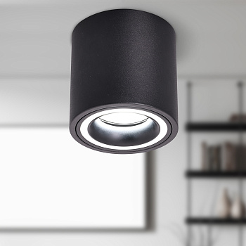 ЭРА Светильник настенно-потолочный спот OL47 BK MR16 GU10 IP20 черный