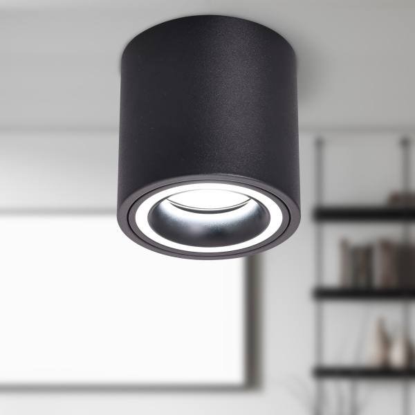 ЭРА Светильник настенно-потолочный спот OL47 BK MR16 GU10 IP20 черный