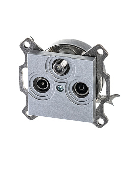 ABB EPJ Levit серебро / дымчатый чёрный Розетка TV-R-SAT, серебро 2CHH083303A6070