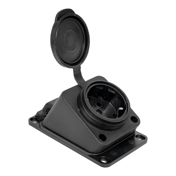 Купить EKF Basic Розетка настенная с защитной крышкой каучуковая наклонная 230В 2P+PE 16A IP44 RPS-019-16-230-44