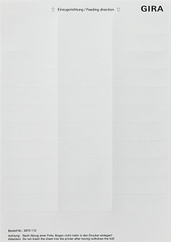 Gira Листы для надписей 21,8x67 мм 2873112