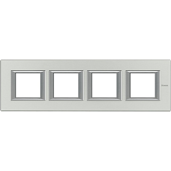BT Axolute Алюминий Рамка 2+2+2+2 мод прямоугольная (надпись горизонтально) HA4802M4HXC